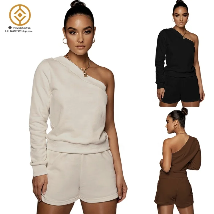2022 Wholesale Fashion Plain Shirt One Shoulder Blazer Women Shorts Pants  Womnn Jogging Tracksuits Two Piece Outfits Set - Buy Women Clothing Lady  Sexy Tracksuit Elegant 2 Piece Short Set,Wholesale Sweat Suit
