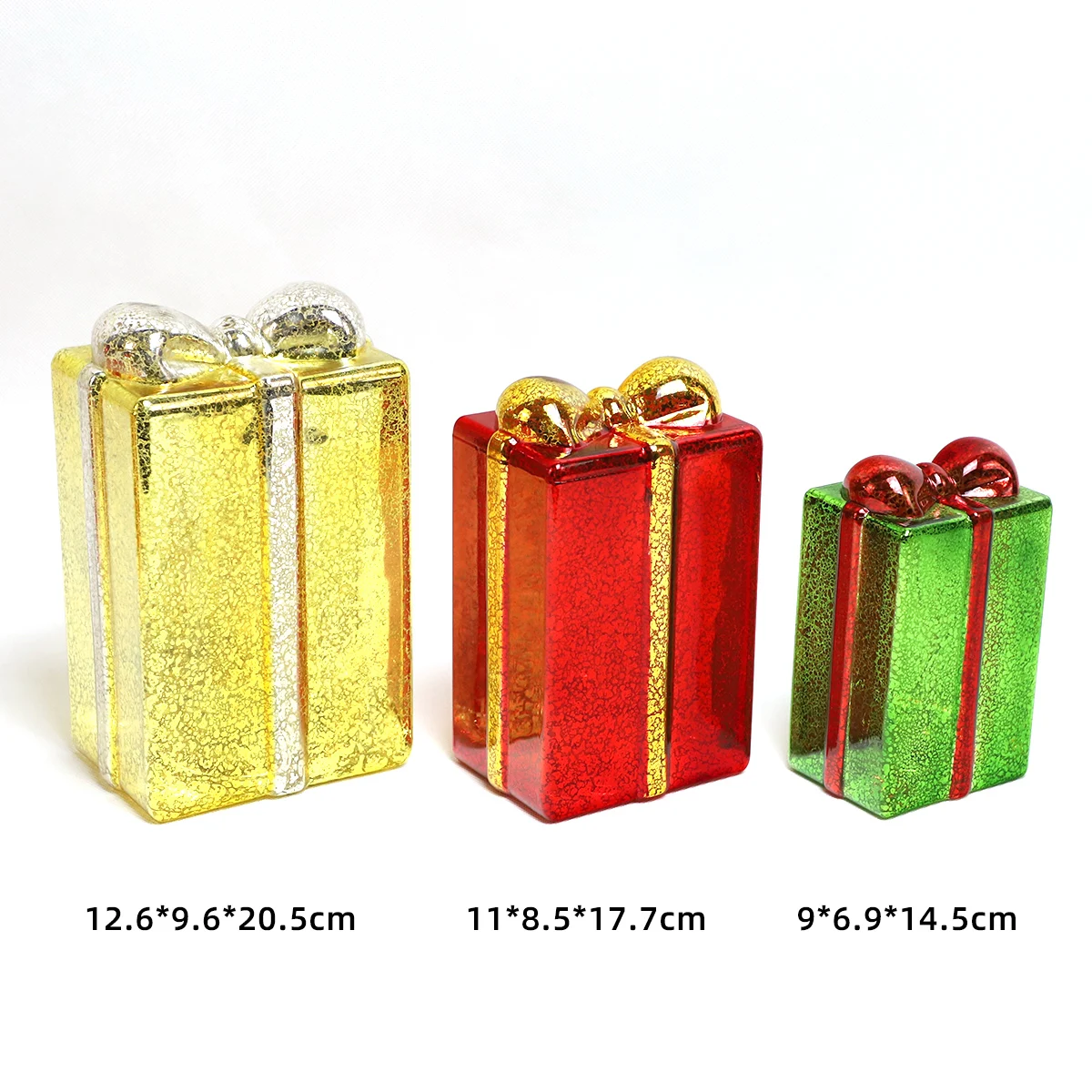 Professionally Customizing Christmas LED Lights Glass Gift Box Outdoor Christmas Decoration factory