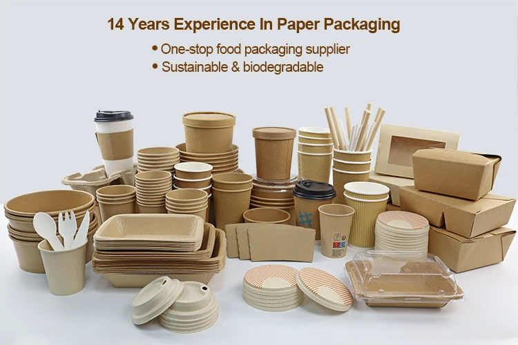 Takeaway Carry Out Paper Tray Fast Food Recycle Paper Tray