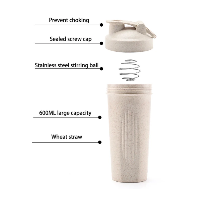 Wheat Straw Shaker Bottle