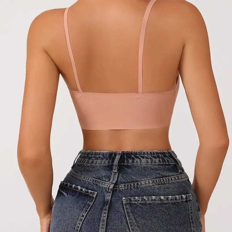 Multiple Colors One Piece Seamless Adjustable Shoulder Straps Breathable Wireless Bralette Full Coverage Push up Bra for Women