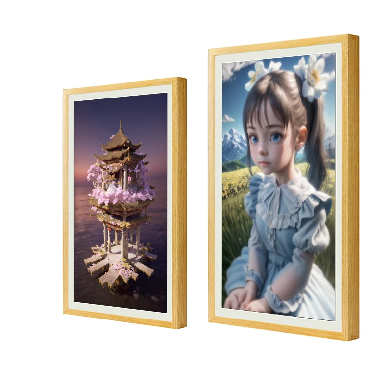 Art Screen Sex Digital Photo Frame Video Wifi/bt Wall Mount Electronic NFT Made in China GPX Lcd Wooden Frame FCC 1920*1080