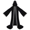 Burgundy velvet cape with printed trim