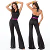 Combinaison évasée disco années 60 70 pour femmes noires