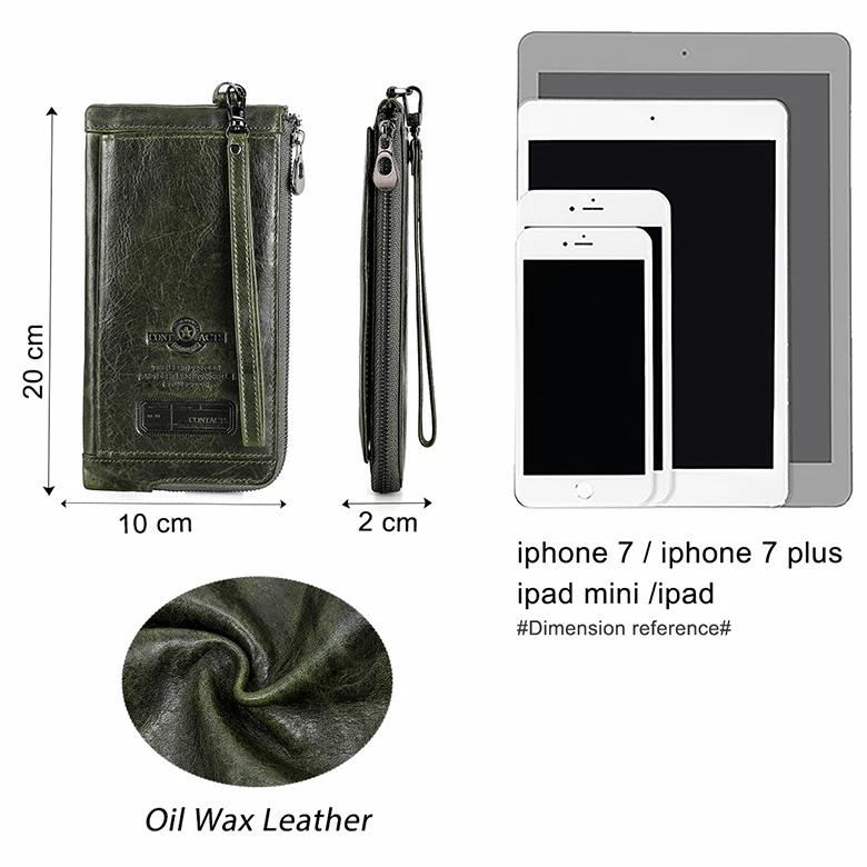 Оптовая продажа винтажный многофункциональный мужской клатч с rfid-защитой от кражи и карманом для мобильного