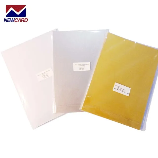 PVC digital white/gold/sliver  printing sheet for indigo,konica printers to make loyalty cards