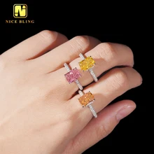 Fashion Jewelry Wholesale 925 Sterling Silver Colorful Zircon Stone Engagement Ring Charm Fine Jewelry For Women