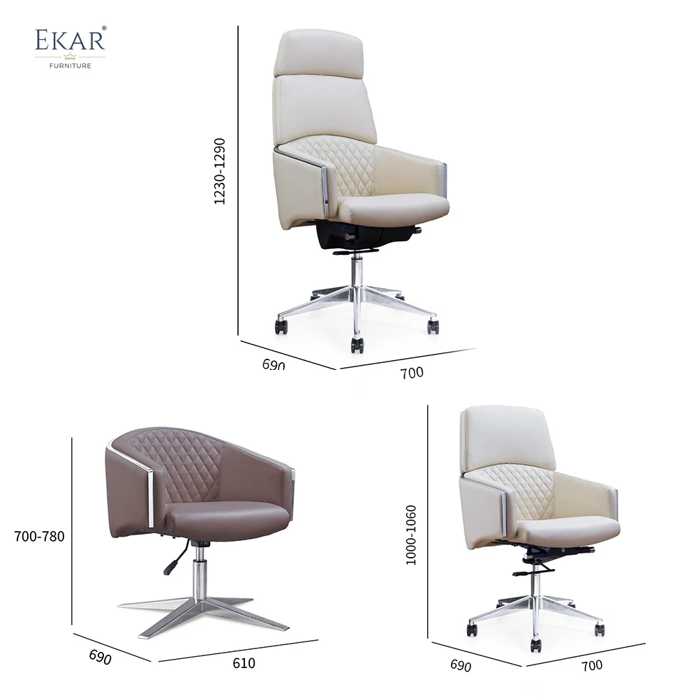 Elegant Italian Imported Top-Grain Leather Armrest Office Chair - Ultimate Executive Comfort factory