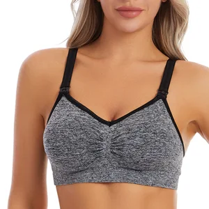 Cross-Border Large Cup Nursing Bra Front Closure Anti-Sagging Gathered Breathable Breastfeeding Maternity Bra for Summer