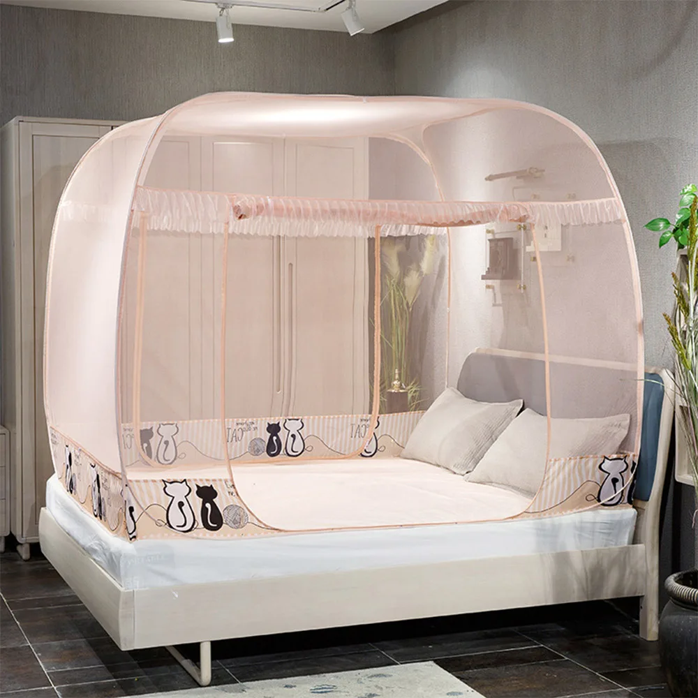 Гамак moustiquaire Двойной вход для спальни Бытовая противомоскитная сетка купольная Бесплатная установка и складные