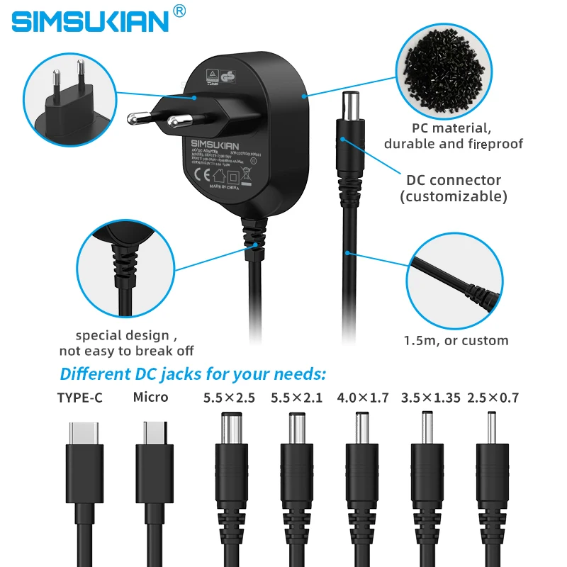 Simsukian 18v Ac/dc Power Adapter