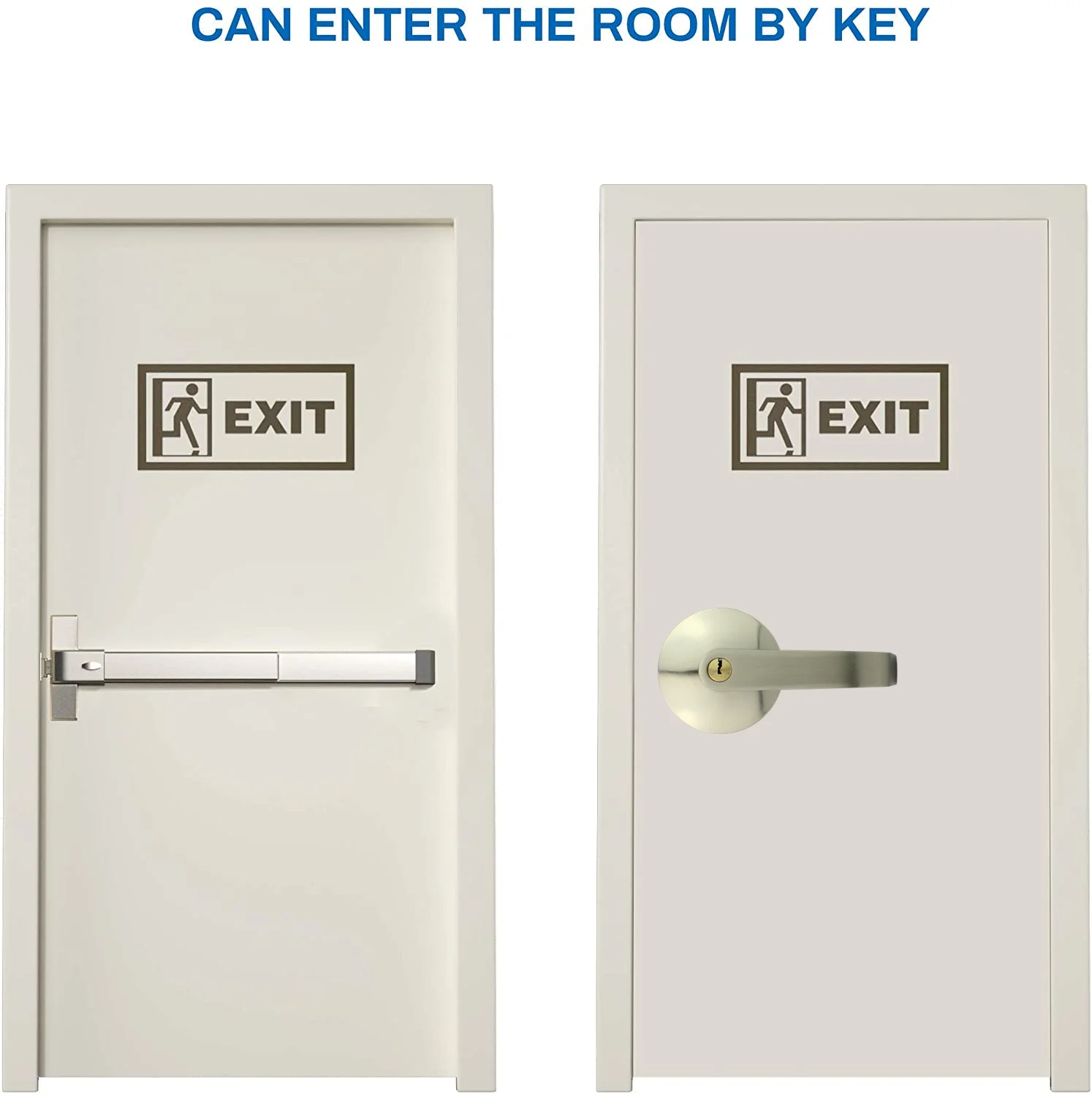 Fire Door Lock Outside Push Panic Bar Lever Handle Satin Stainless