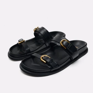2026 Buckle Breathable Open Toe Round Toe Straight slippers Women's Fashionable Sandals