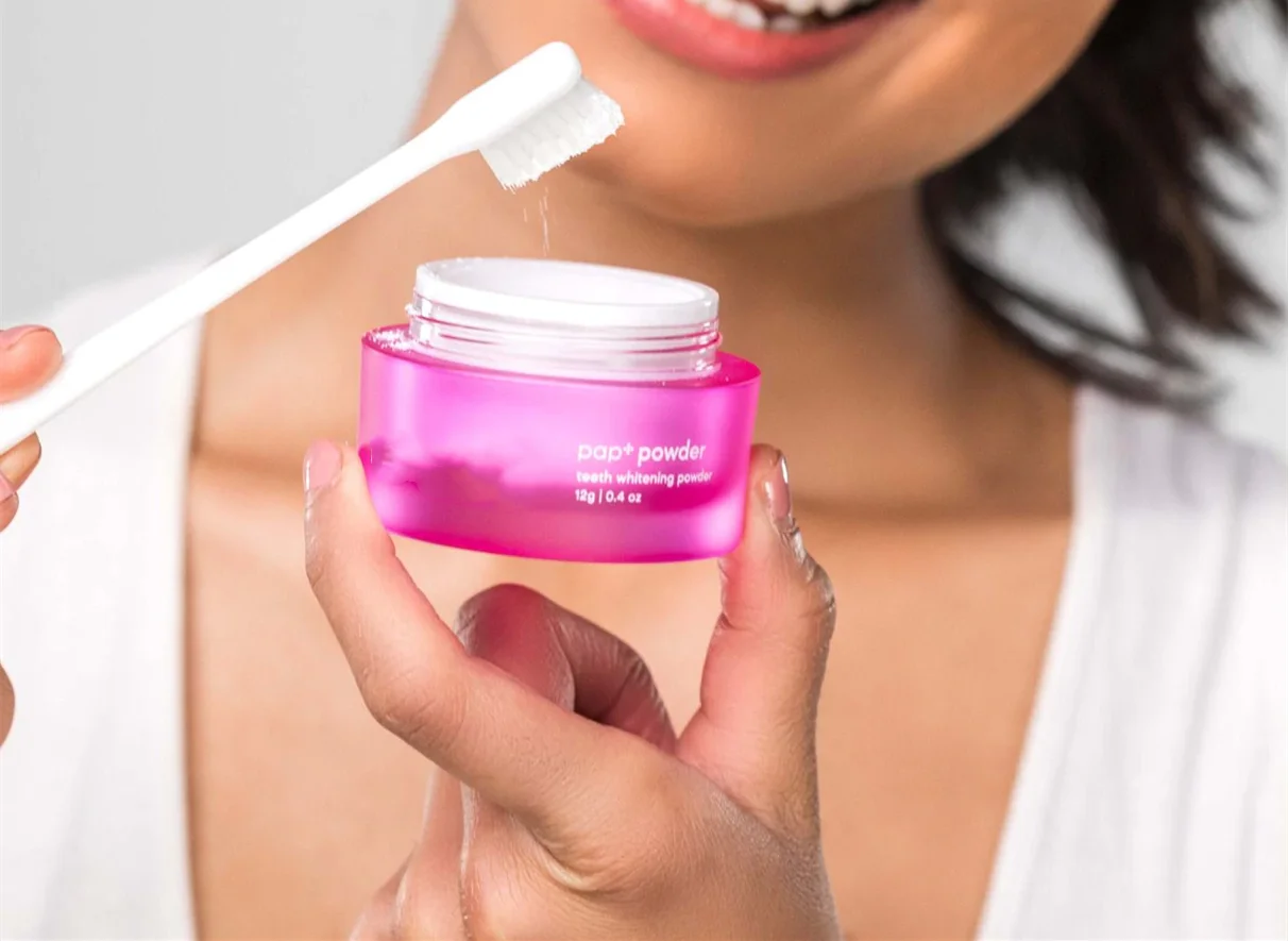SmileKit Customized Logo 12g Mint Flavor Tooth Whitening White Color PAP Teeth Whitening Powder With Private Label