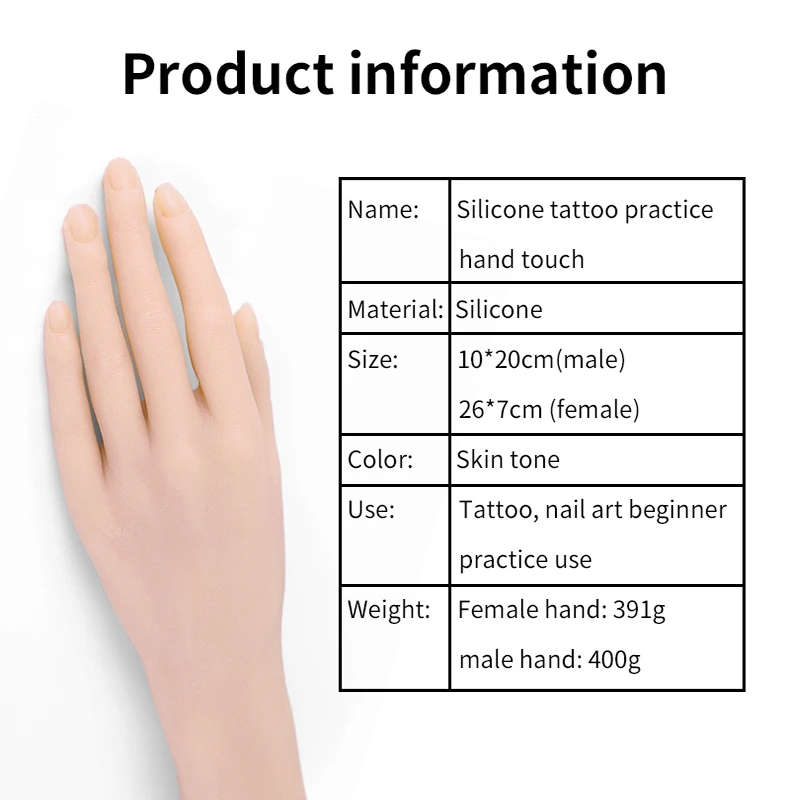 High Quality Silicone Practice Male & Female Hands Left & Right for Tattoo & Permanent Makeup Accessories