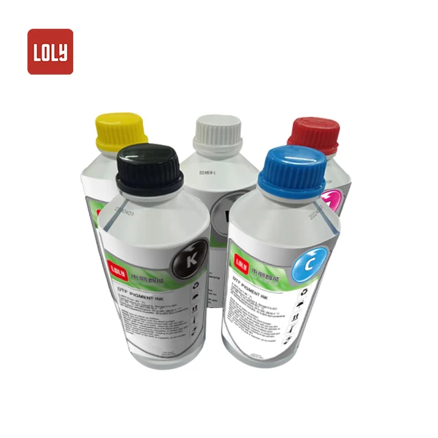 Factory wholesale high resolution CMYK+W textile ink DTF specialized ink For DTF Printer printing PET film usages