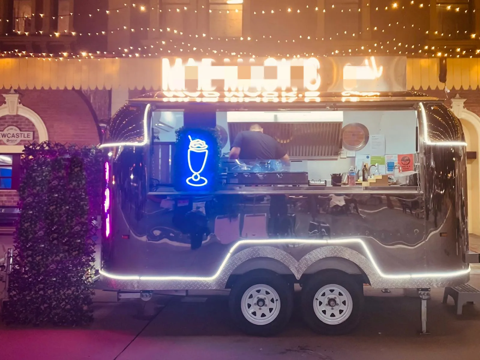 Hot Sale Airstream Mobile Food Truck Stainless Steel Food Vending Cart