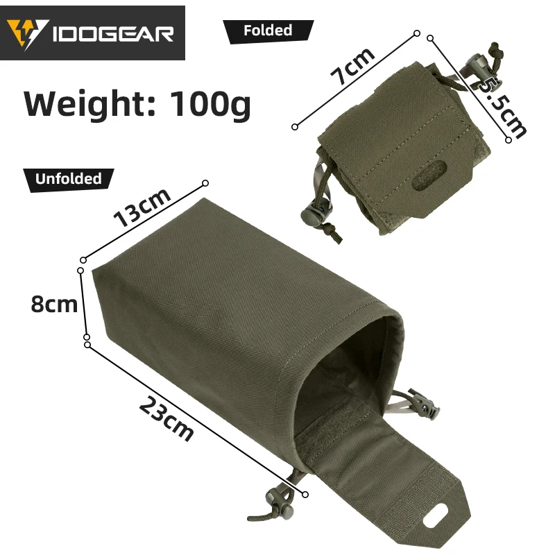 thumbnail image 2 of IDOGEAR Magazine Dump Pouch – MOLLE Tactical Drop Pouch, Nylon Recycling Bag For Paintball, Airsoft, Hunting 2 of 5