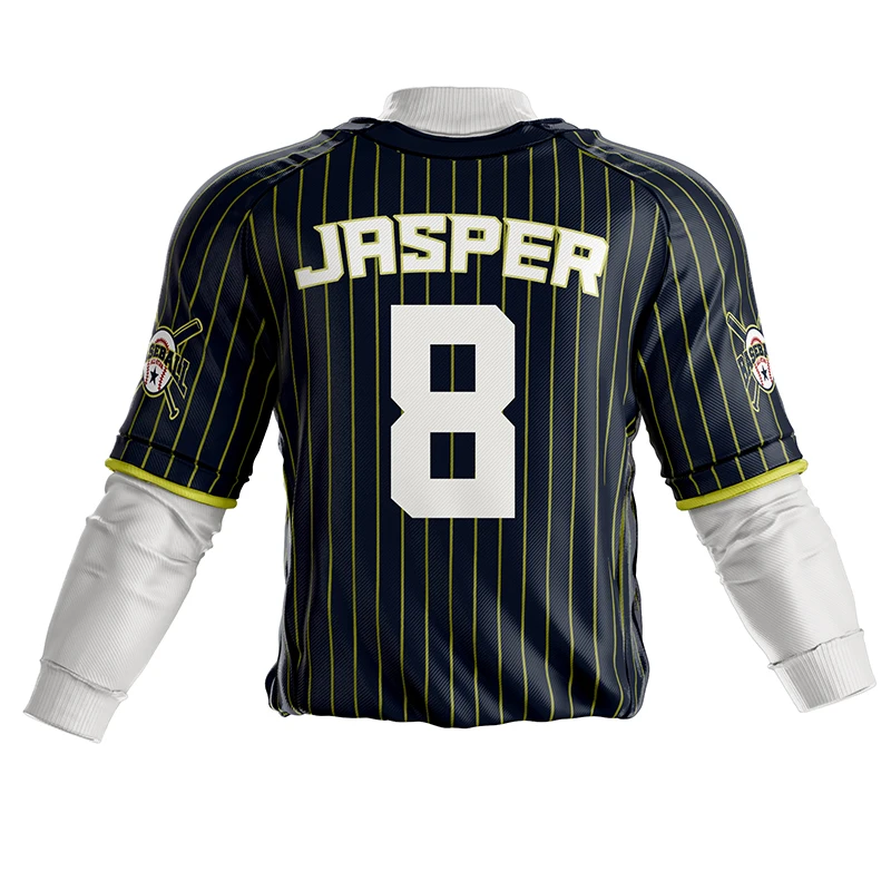 Source Factory direct sale customized high quality mens black striped baseball  jerseys uniform suit with cheap price on m.