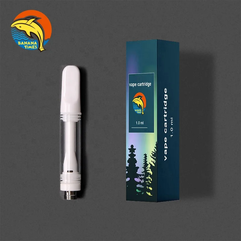 Craig Farm empty 1ml cbd oil cartridge glass BANANA box press full ceramic vape cartridge blister packaging