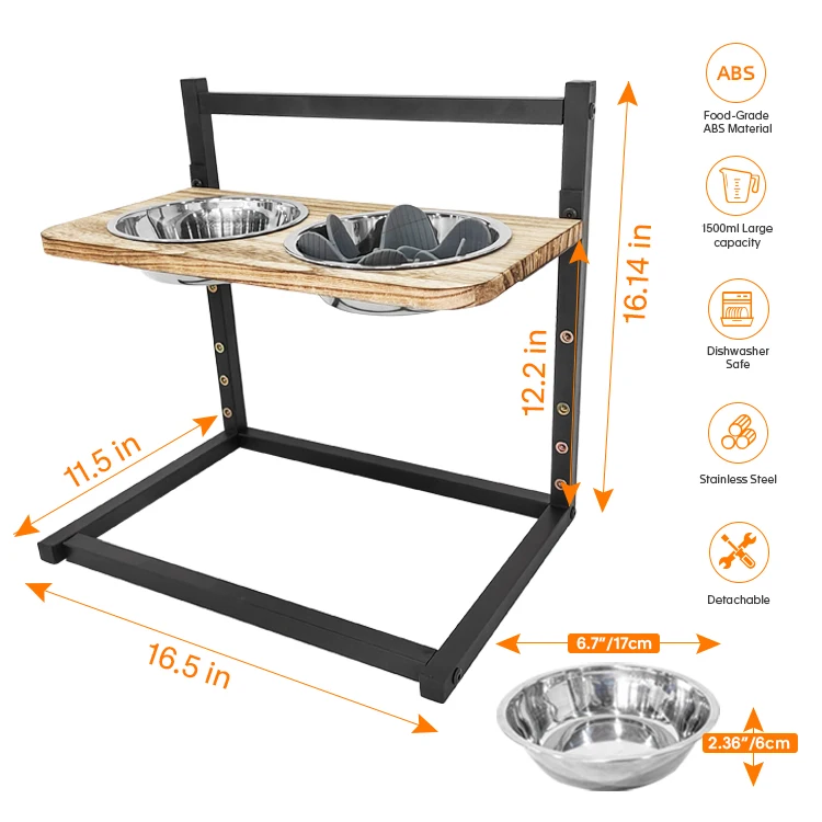 Dog Bowls With Stand Adjustable Dog Food Bowls Elevated 3 Heights