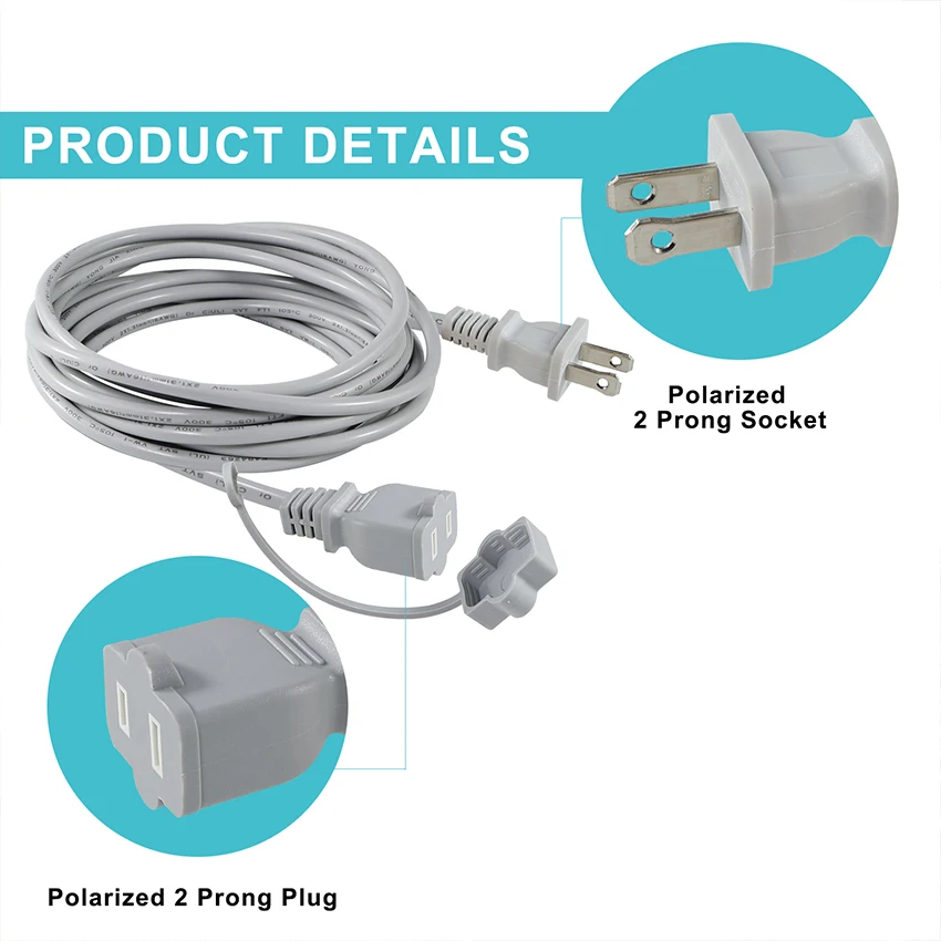 NEMA 1-15P to NEMA 1-15R AC Power Adapter with Safety Cover Gray