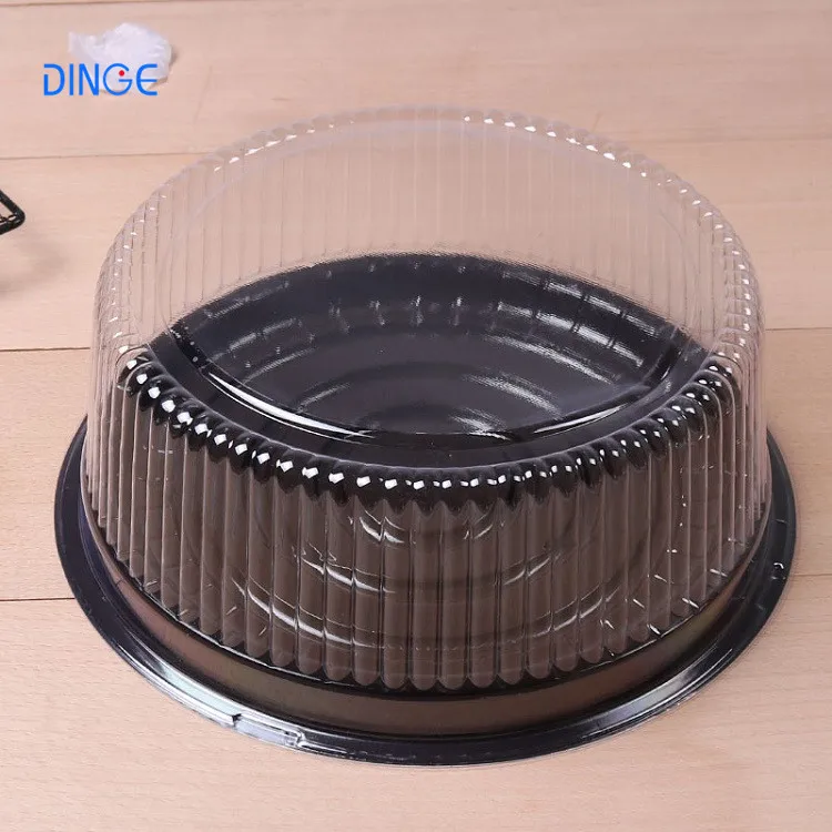 Disposable Round Cake Container Mousse Mini Half Moist Pte Plastic for Cakes Clear Plastic Cake Packaging with Lid in Stock 3000