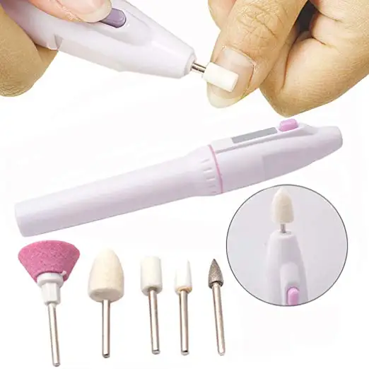 Electric Nail Drill Manicure & Pedicure Care Set: Mini Nail Kit System for Buffing, Grooming, and Polishing of Nails at Home