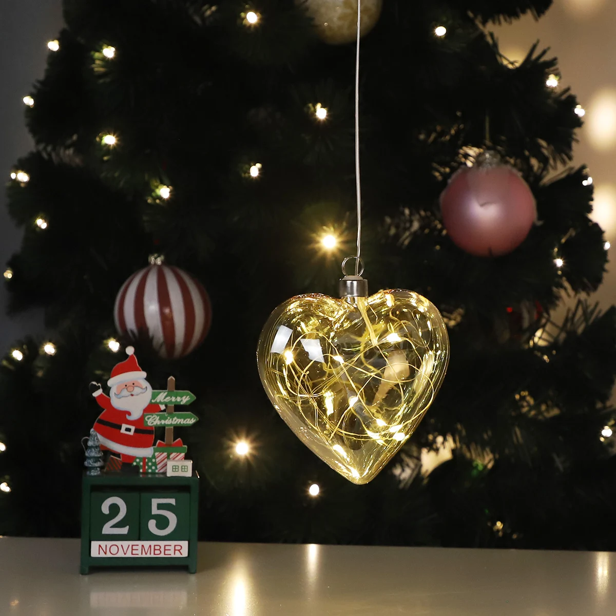 Testreszabható Télapó gömb díszek tiszta nagy függő gömb díszítési baubles set