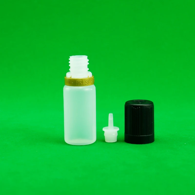 10ml PET/PE plastic liquid essential oil bottles white eye dropper bottle with custom cap/logo/color