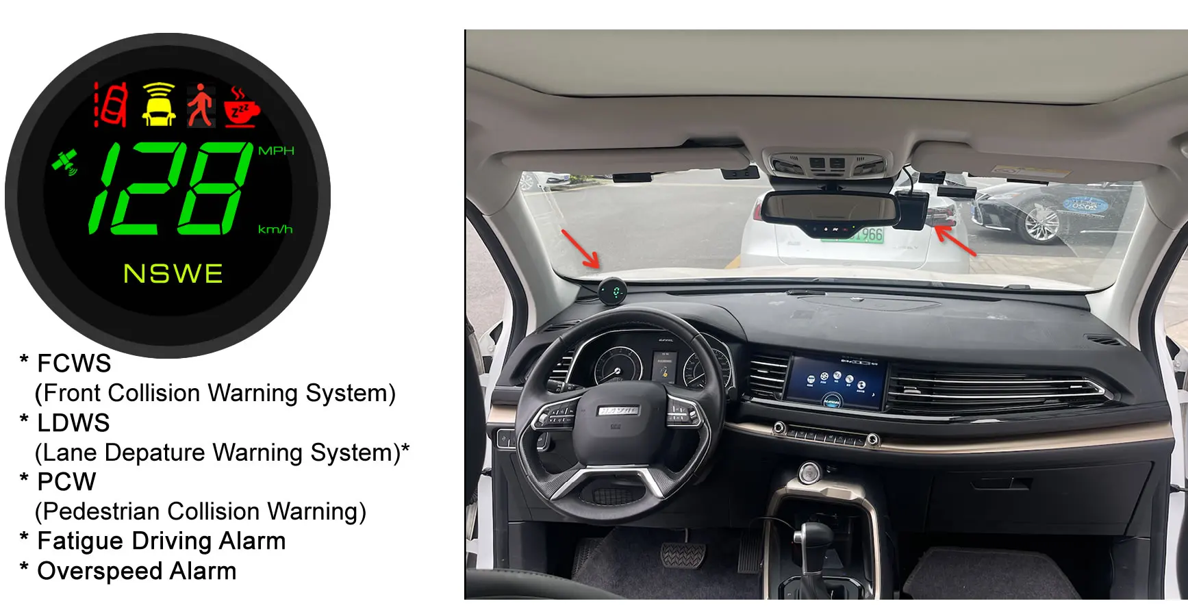 Whole Set 4g Adas Dual Lens Dash Cam With Hud Head Up Display Speedometer Buy Dual Camera Dash