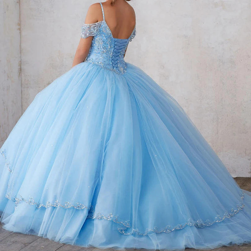 blue dress for baby girl Model Number 2304 Sky Blue Ball Gown for Your Dream Event – violetta-bridal