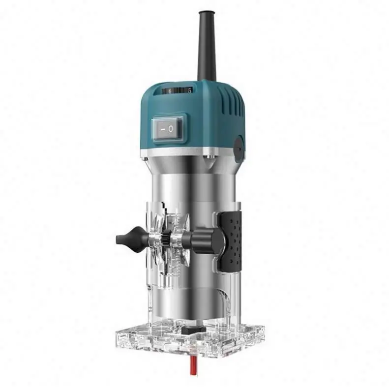 TEBAK Router Bits 220V 800W Woodworking Electric Trimmer Wood Milling Engraving Slotting Trimming Machine Hand Carving Router