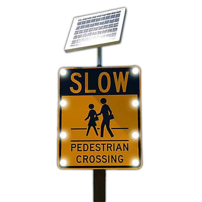 Custom LED Aluminum Traffic Warning Light Sign Solar School Zone Safety Sign for Traffic Awareness