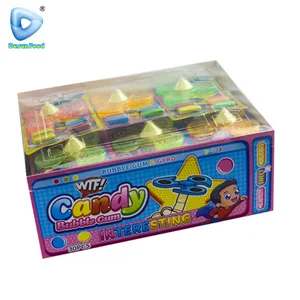Hot Selling Colorful Plastic Gyro Toys With Bubble Gum Candy