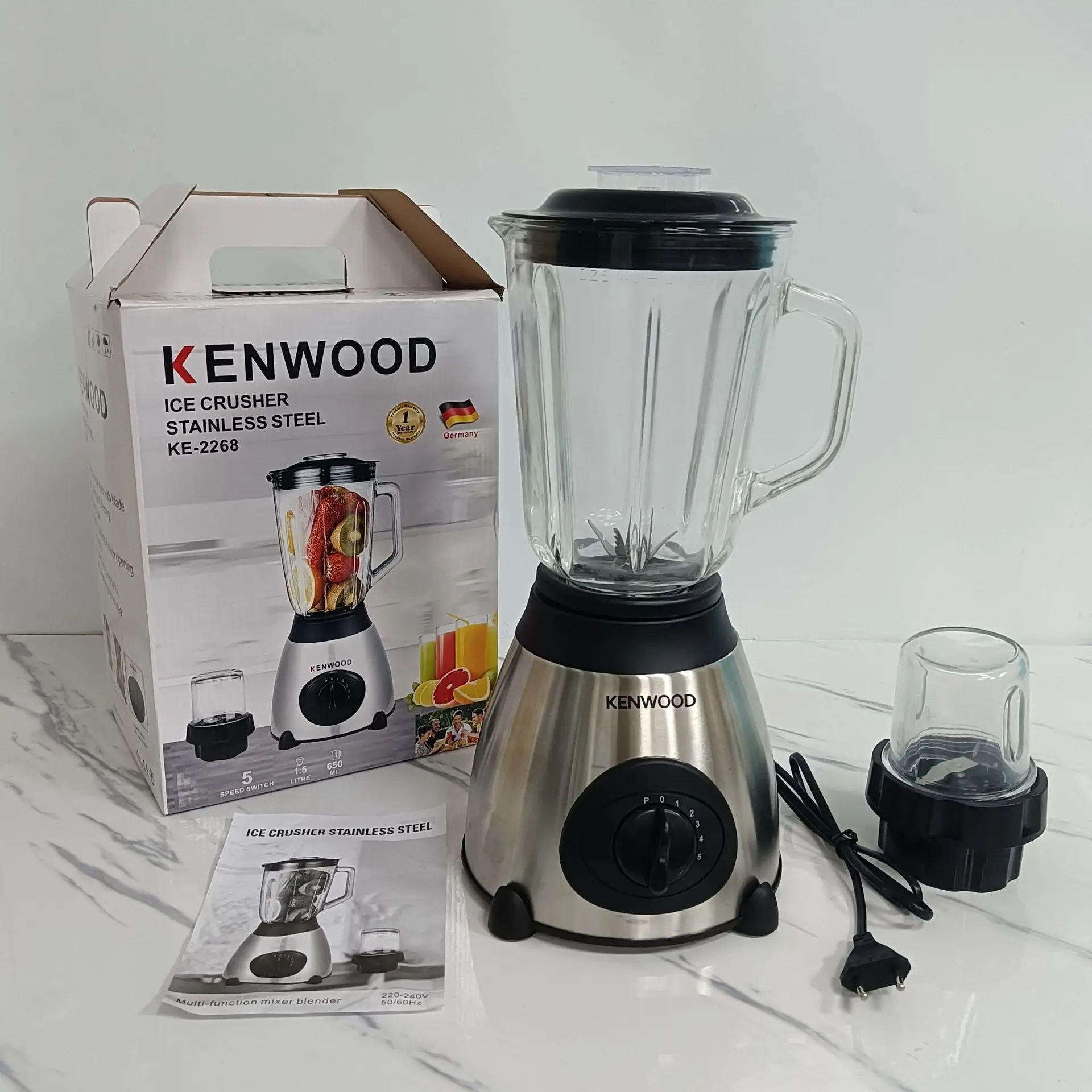 2 In 1 Blender Juicer Y66 5 Speed With Stainless Steel Jar Electric