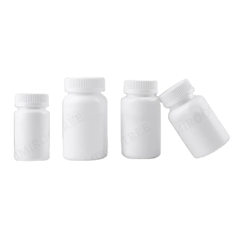 2 x Pill Bottle Storage Container Pet Tin Vial White 100ml Safety Cap Medicine