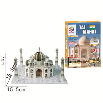 Amazon Hot Selling Educational Toys Magic Puzzle India Taj Mahal Model Toys Architecture Building 3D Puzzle For Kids DIY Play