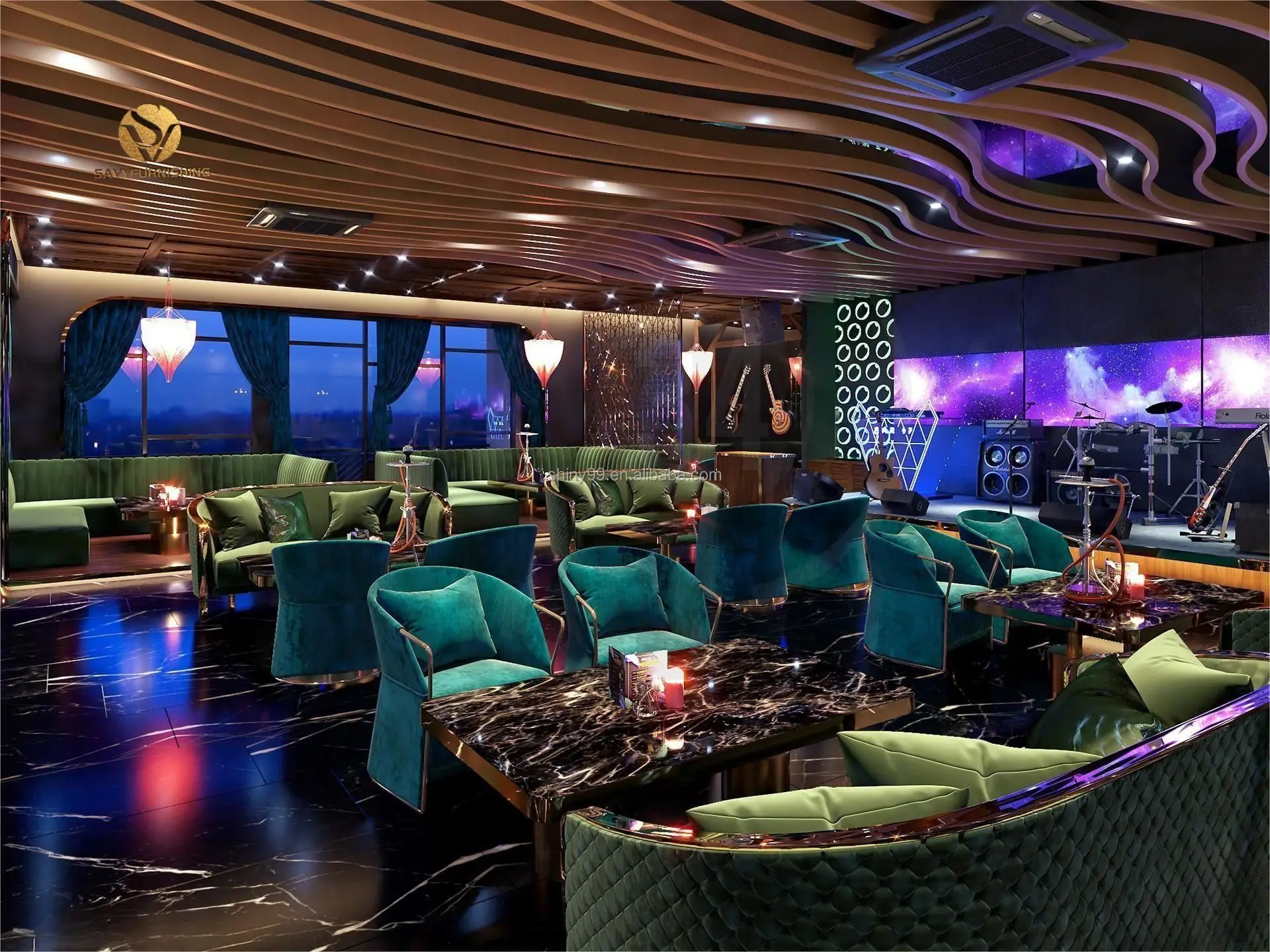 Luxury Sky Lounge Bar Furniture - Customized Interior Design - Luxury Sky Lounge
