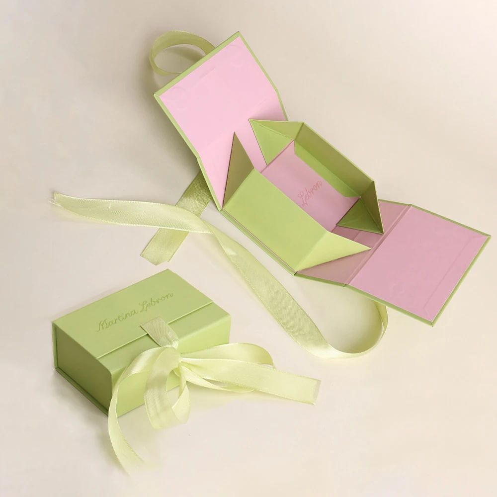 Luxury Custom Folding Gift Box Magnetic Close Ribbon Handle Flip Design for Handmade Perfume Bottle Packaging Paper Box