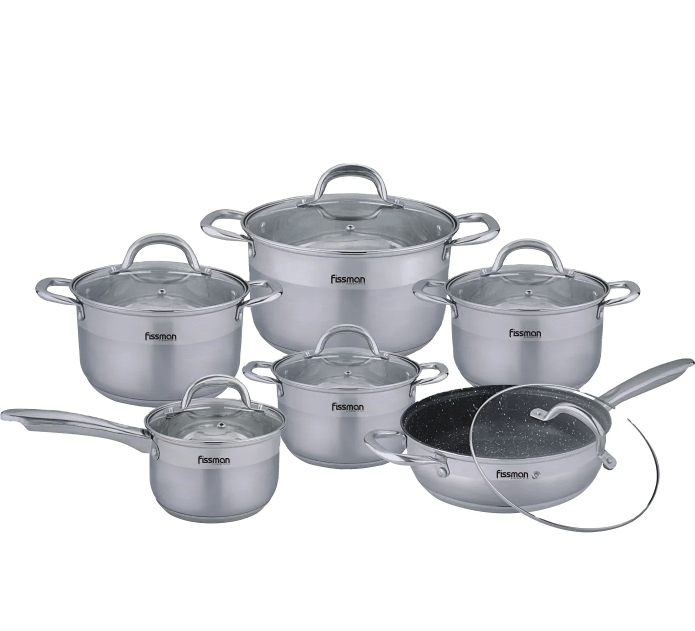 Cooking Pot Set Fissmann, Glass Cooking Pots Sets