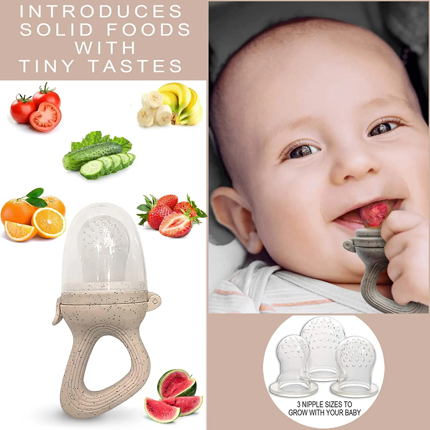 Bpa Free Baby Products Teething Nipple Silicone Infant Fruit Feeder