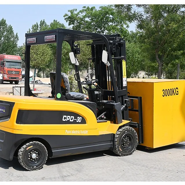 product enhanced stability ergonomic electric forklift lead acid battery solid tires two stage mast for logistics centers freight-3