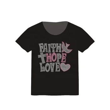Bling Colorful Crystal Rhinestone Transfer Design Flat Heat Transfer for Hope Letter Motif Garments Shoes Crafts Hats Made ABS