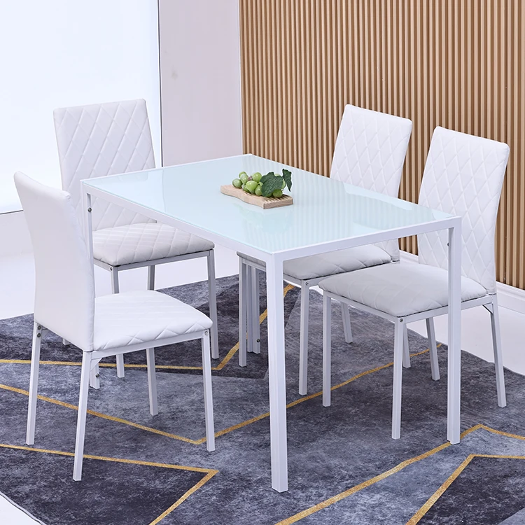 High Quality Black Glass Top Modern Luxury 4 6 Seater Dining Room Furniture Sets Italian Dining Table