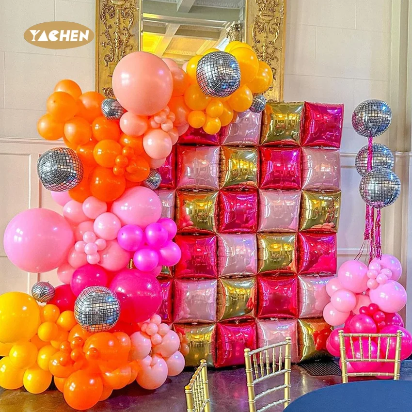 YACHEN New Arrival Two Side Two Colors 19 Inch Square Aluminum Foil Balloon Wall for Birthday Wedding Party Backdrop Decorations