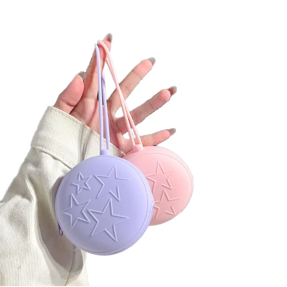Customized Mini PVC Coin and Earphone Pouch Unique Kawaii Silicone Key Purse Wallet for Ladies Kids Women with Zipper Closure