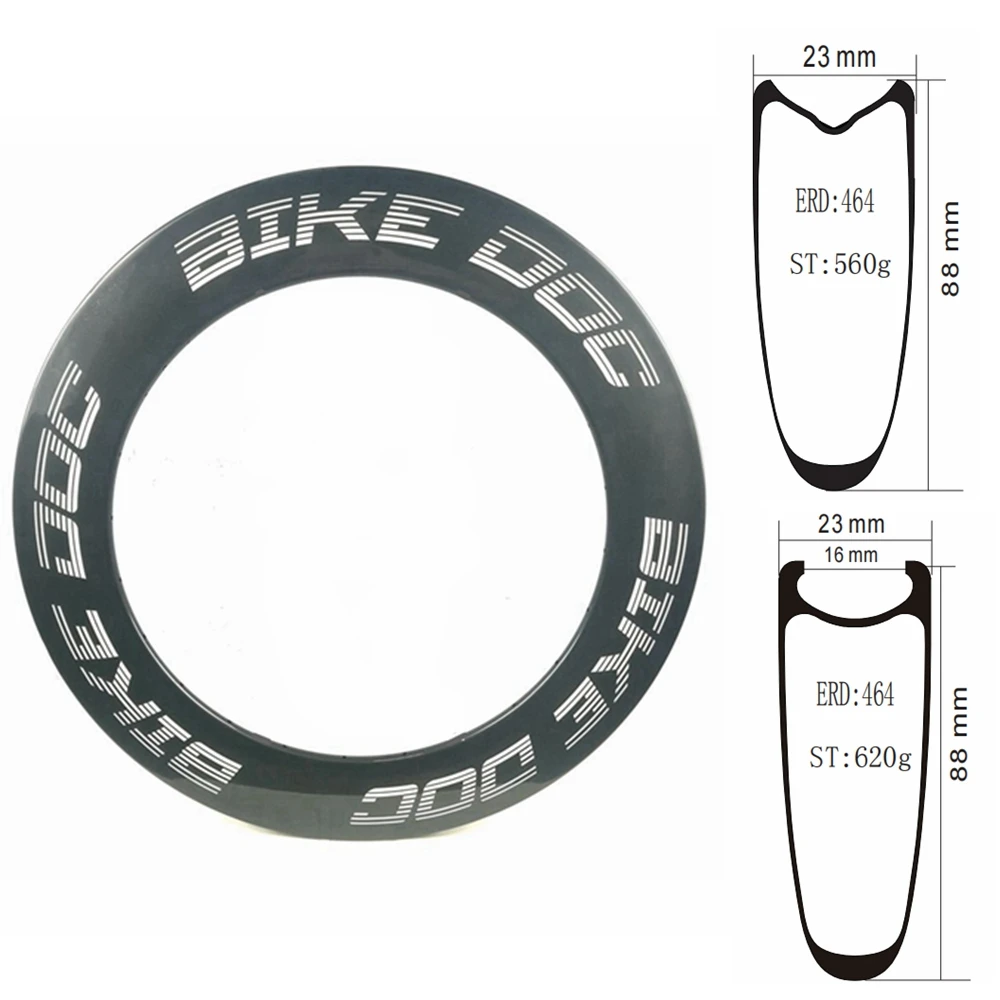カーボントラック 88mm マット仕上げ クリンチャ リア ホイール固定