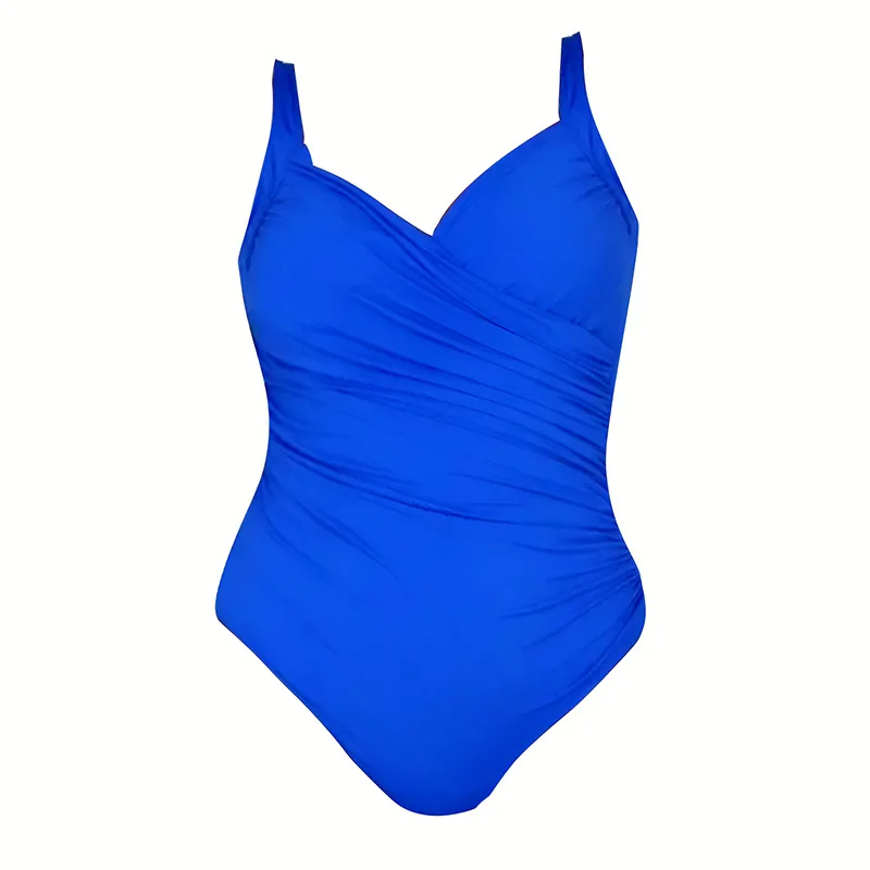 Solid Color One-Piece Quick Dry V-Neck Bikini Swimsuit with Print Plus Size Tamanna Xxx Girl Swimwear Photos Included