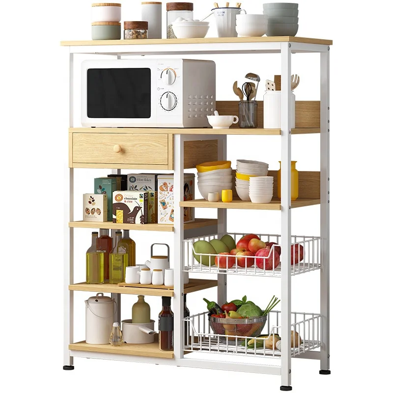 Microwave Oven Rack Kitchen Shelf  Stand Wooden Storage Cabinet Holder Home DI